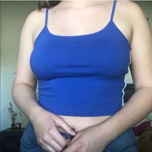 Forever 21 Royal Blue White Stripe Tank Top